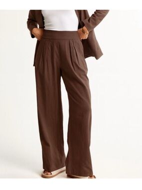 Abercrombie & Fitch Chocolate Brown Wide-Leg Trousers